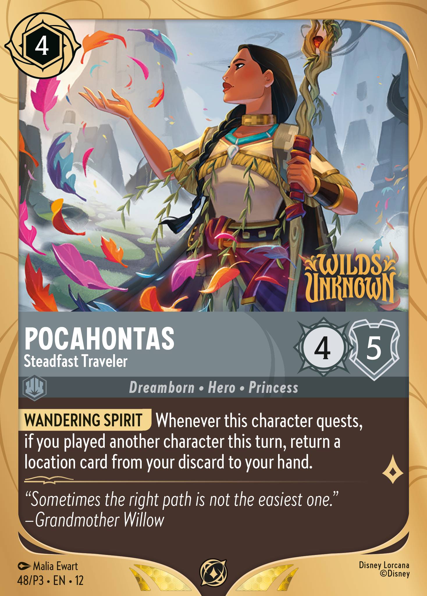 Pocahontas — Steadfast Traveler Disney Lorcana card