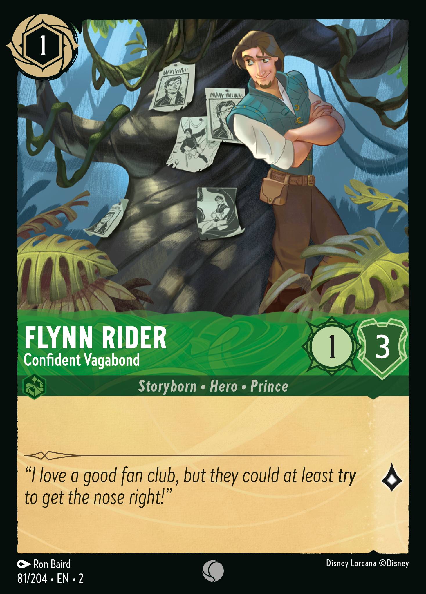 Flynn Rider — Confident Vagabond Disney Lorcana card