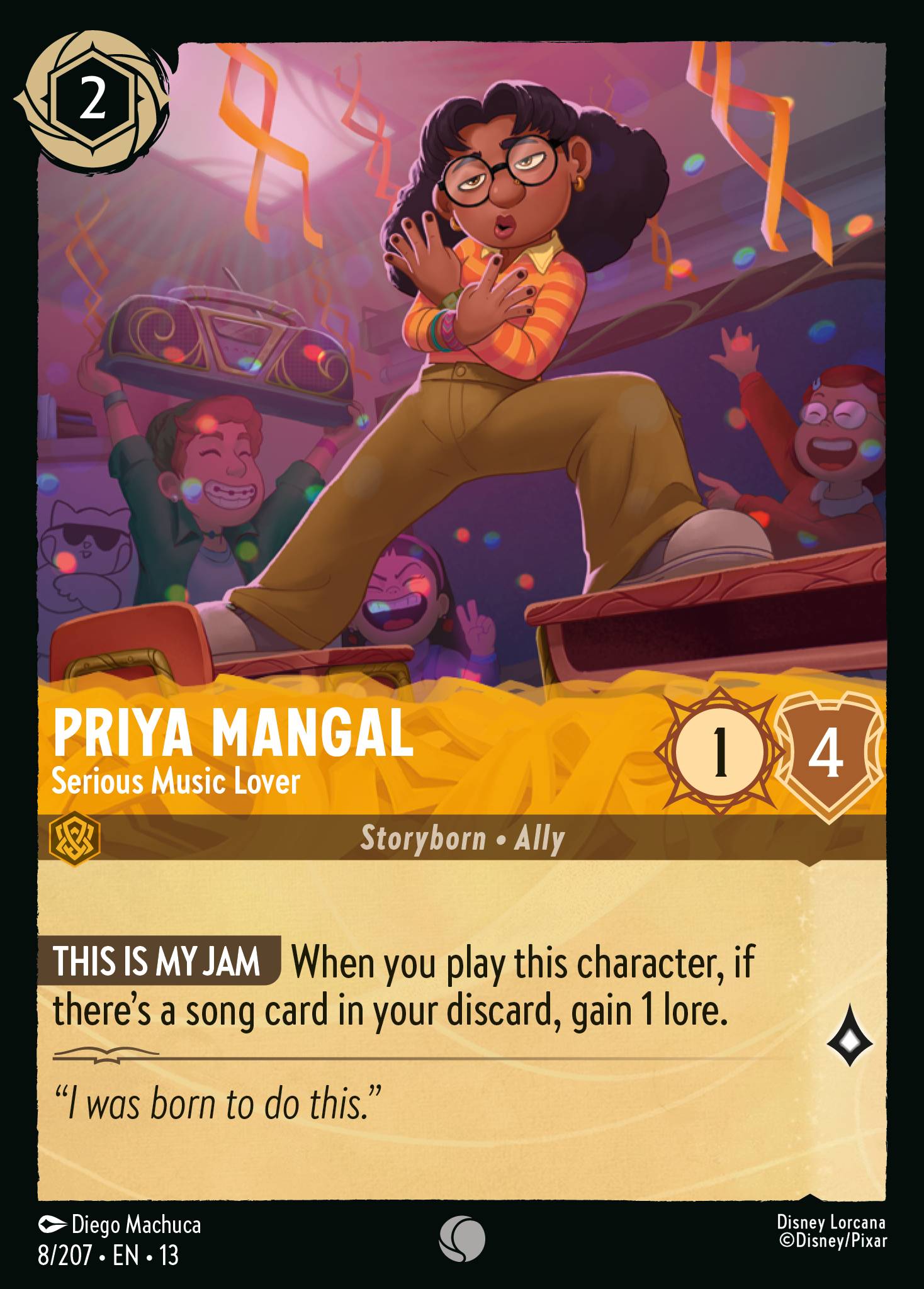 Priya Mangal — Serious Music Lover Disney Lorcana card