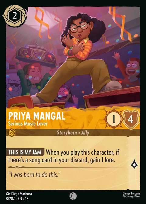 Priya Mangal — Serious Music Lover Disney Lorcana card