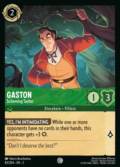 Gaston — Scheming Suitor Disney Lorcana card
