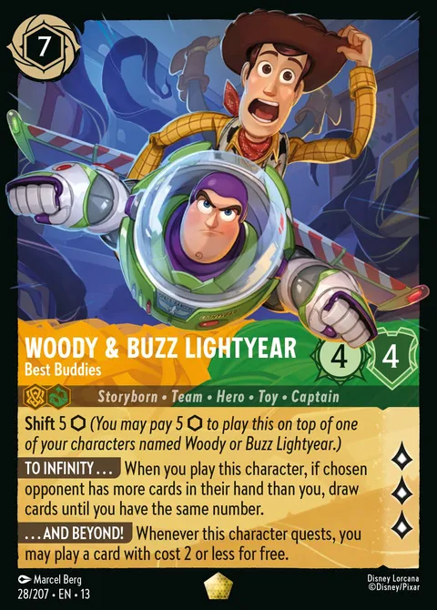 Woody & Buzz Lightyear — Best Buddies Disney Lorcana card