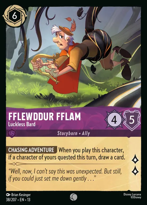 Fflewddur Fflam — Luckless Bard Disney Lorcana card