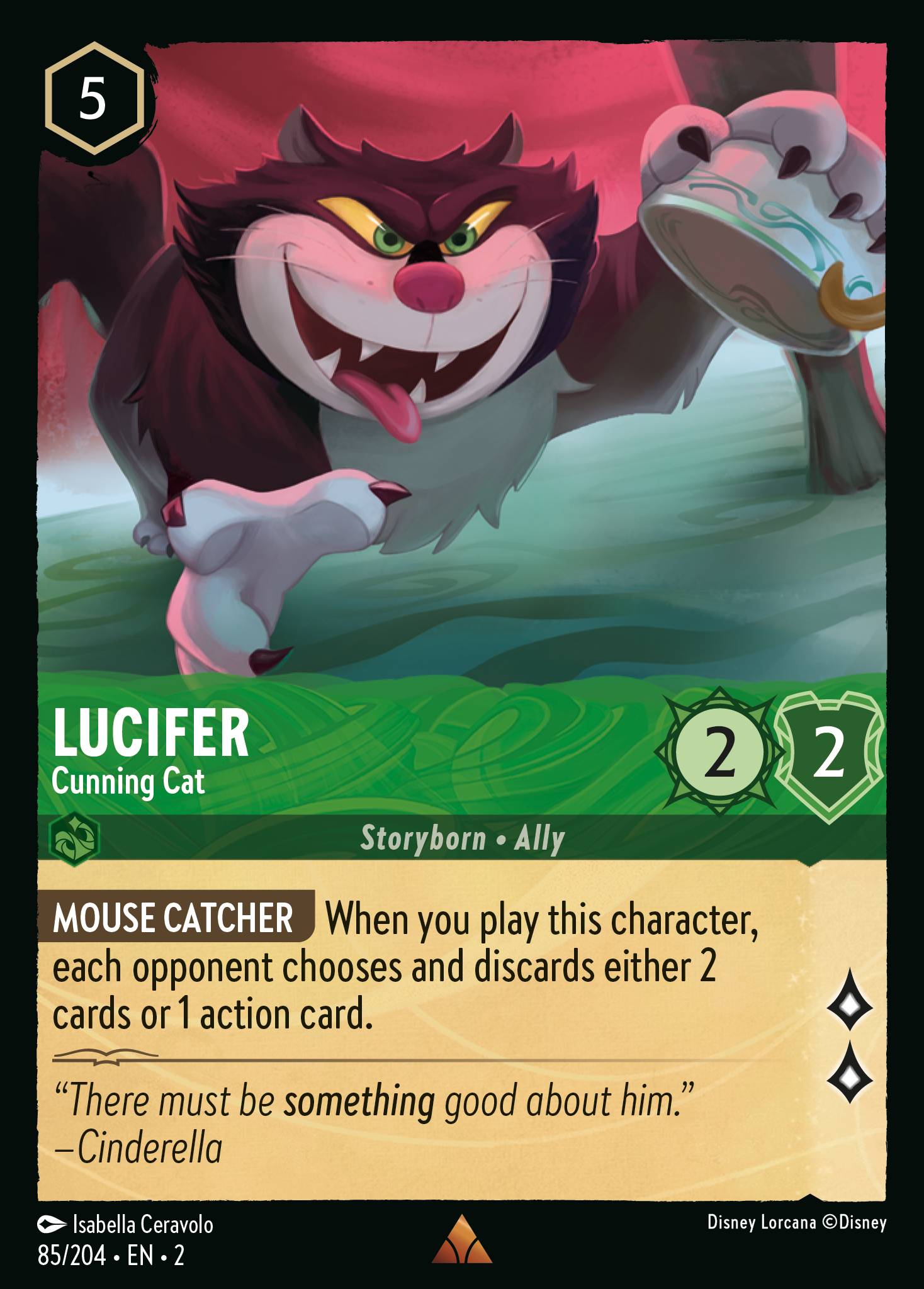Lucifer — Cunning Cat Disney Lorcana card