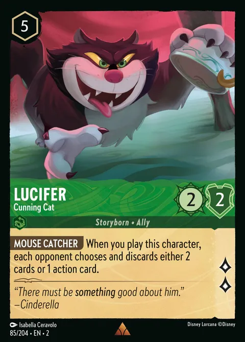 Lucifer — Cunning Cat Disney Lorcana card