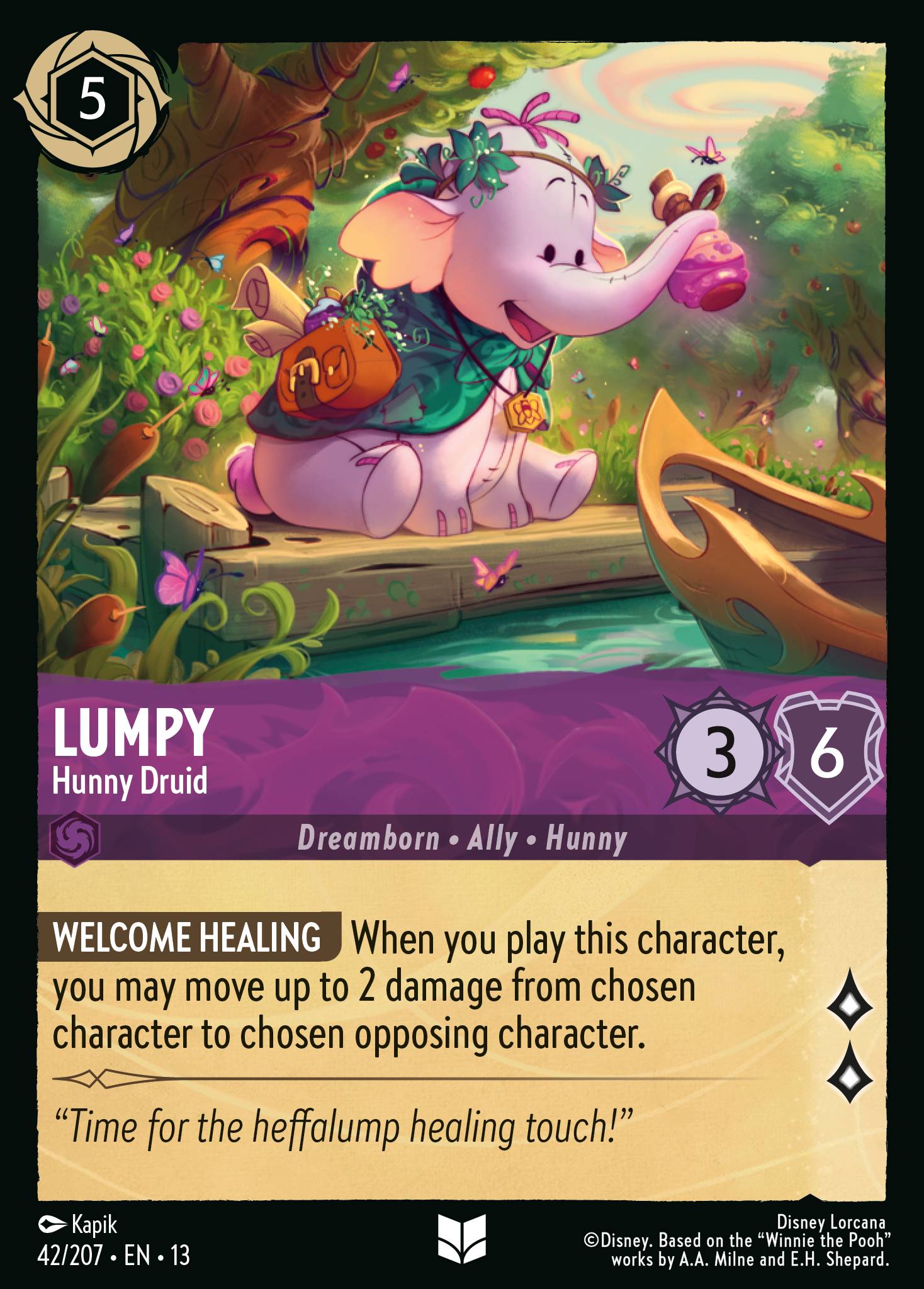 Lumpy — Hunny Druid Disney Lorcana card