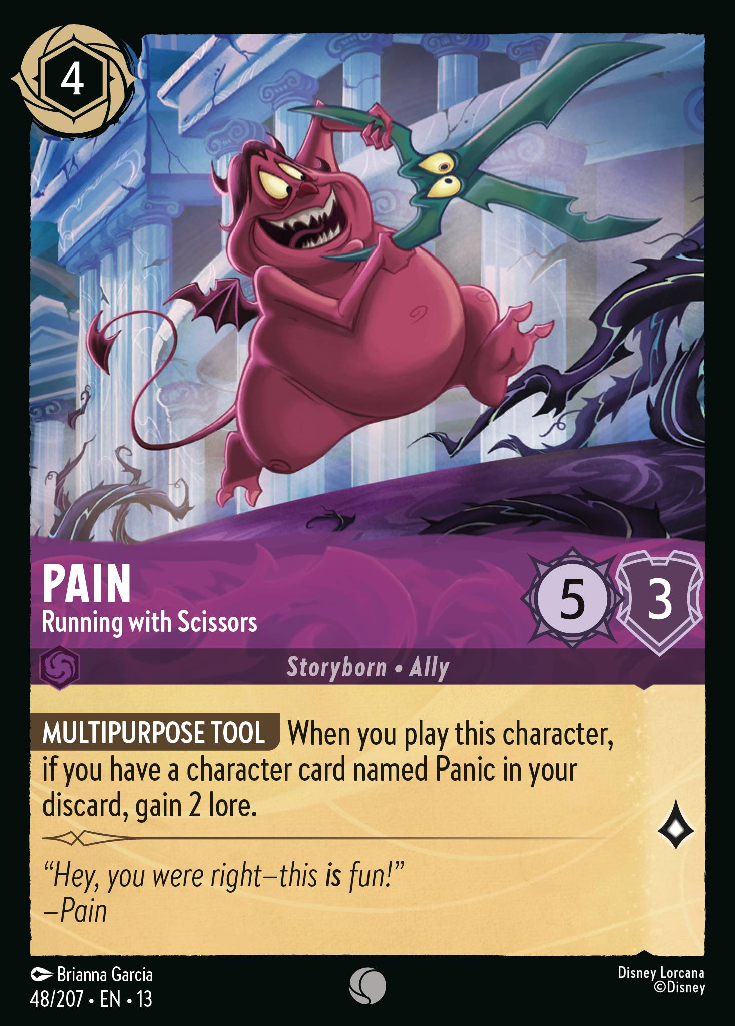 Pain — Running with Scissors Disney Lorcana card