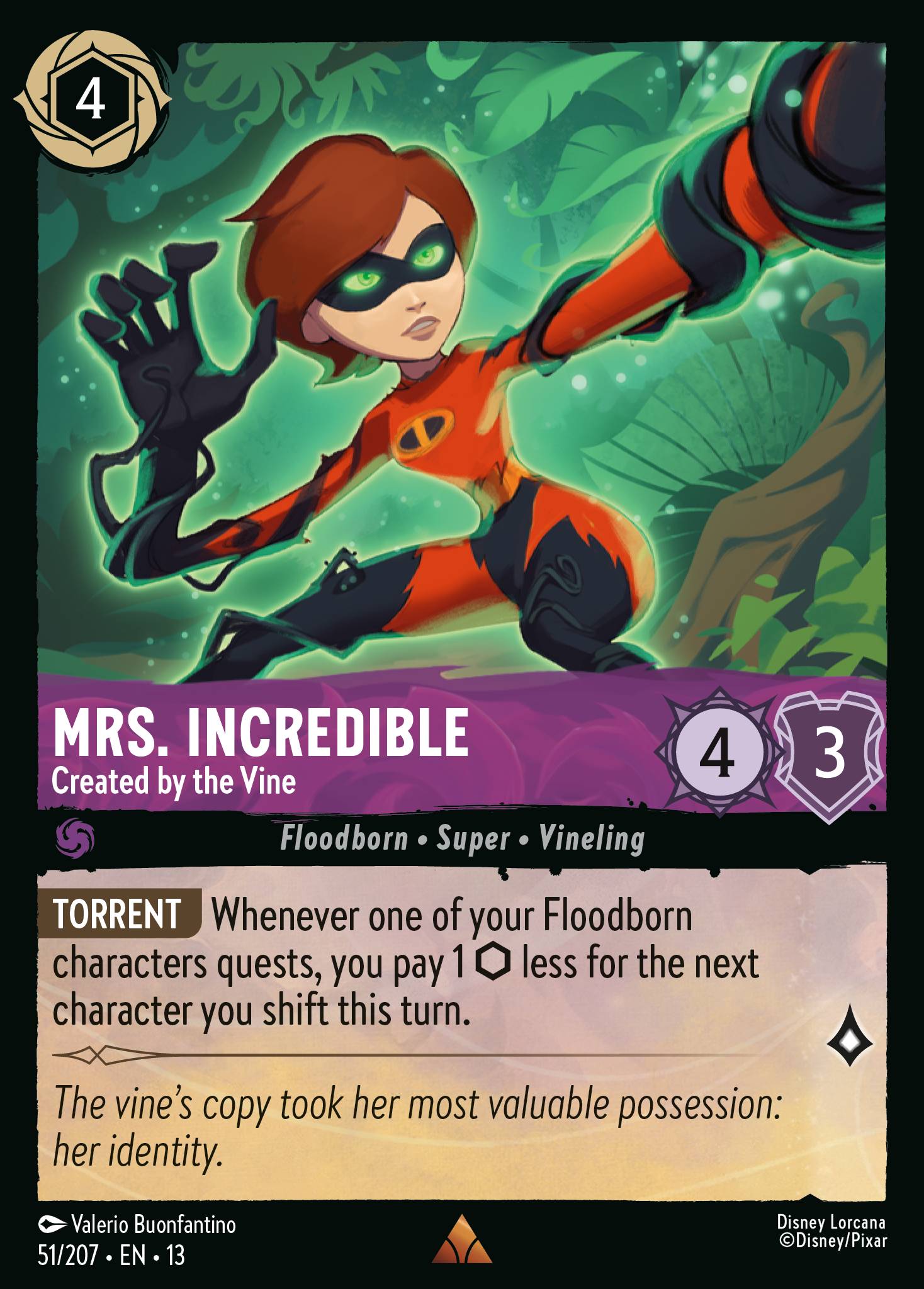 Mrs. Incredible — Created by the Vine Disney Lorcana card