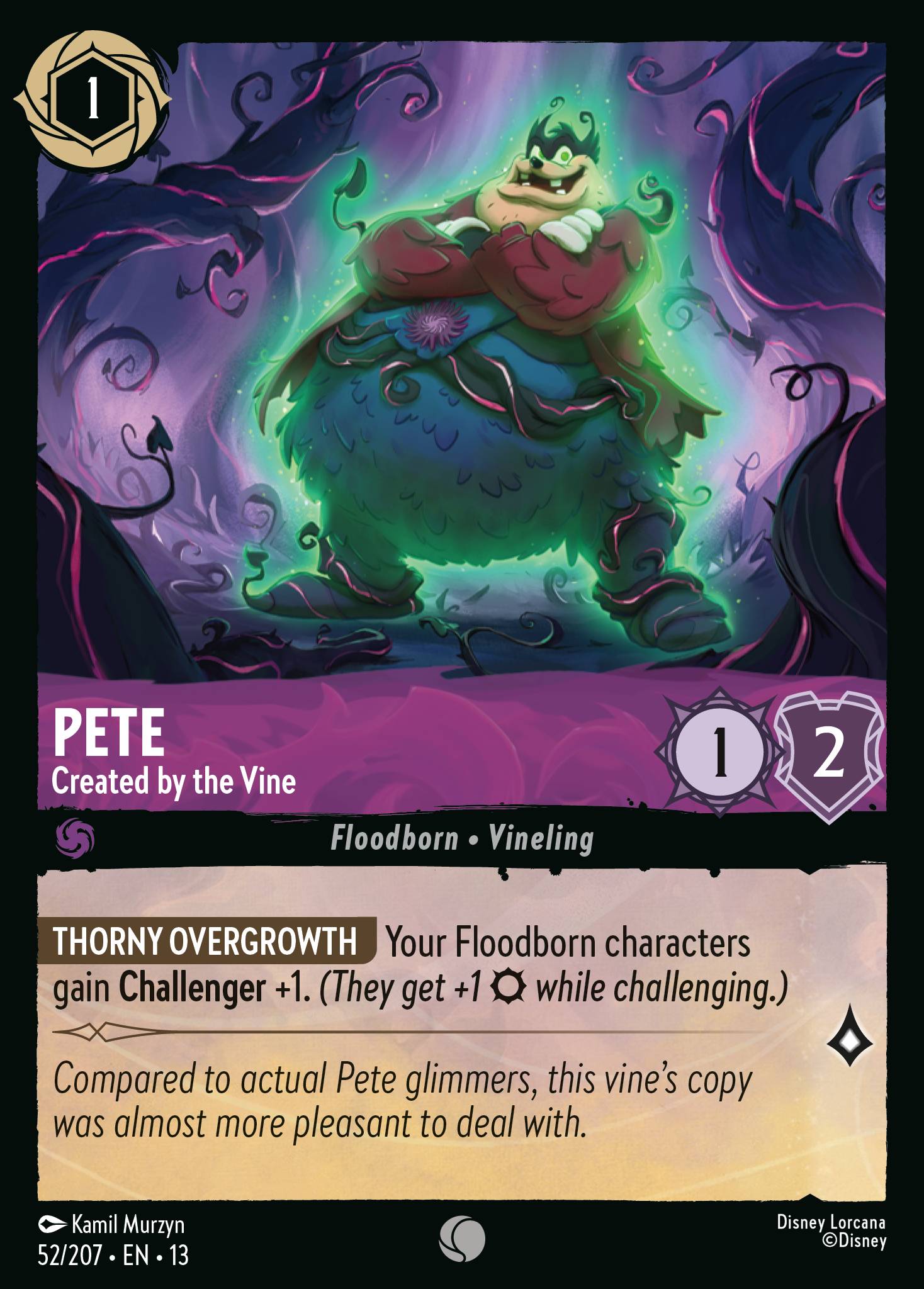 Pete — Created by the Vine Disney Lorcana card