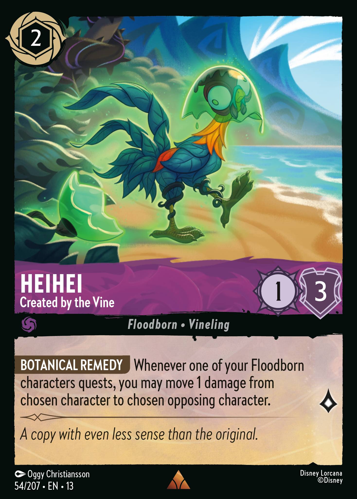 Heihei — Created by the Vine Disney Lorcana card