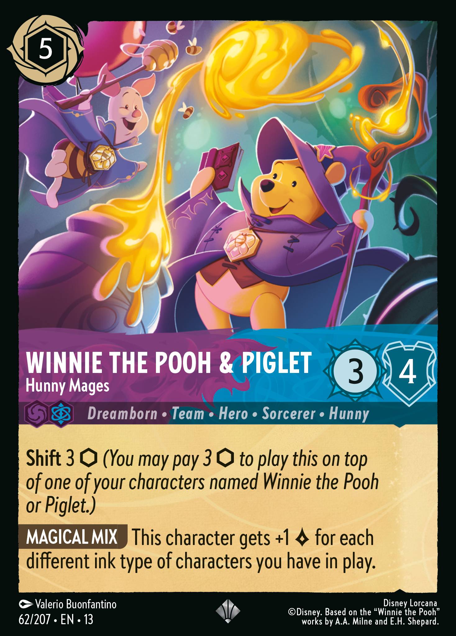 Winnie the Pooh & Piglet — Hunny Mages Disney Lorcana card