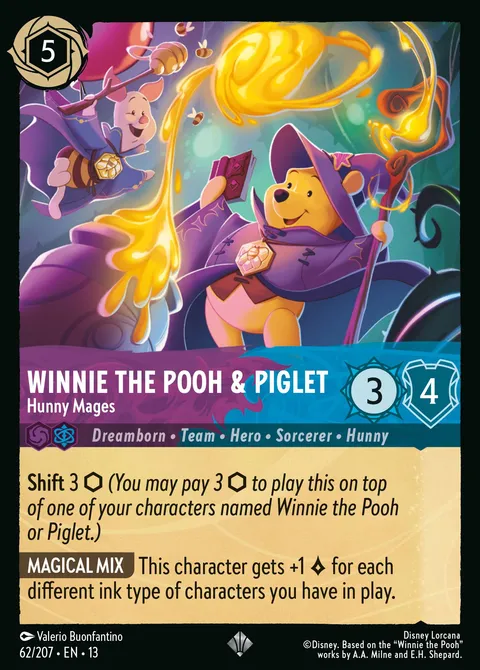 Winnie the Pooh & Piglet — Hunny Mages Disney Lorcana card