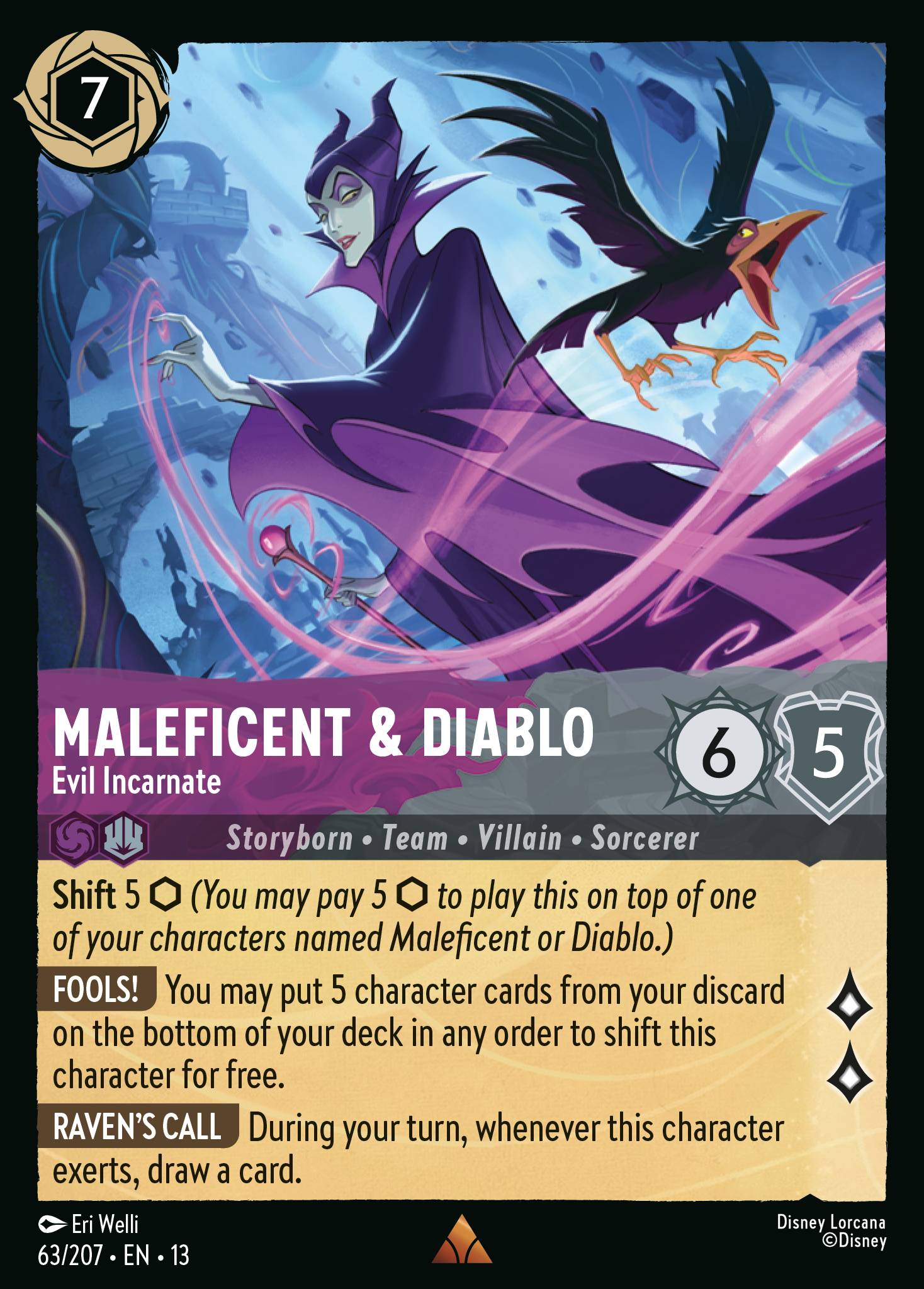 Maleficent & Diablo — Evil Incarnate Disney Lorcana card