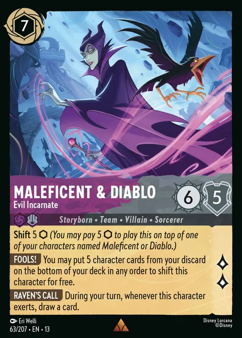 Maleficent & Diablo — Evil Incarnate Disney Lorcana card