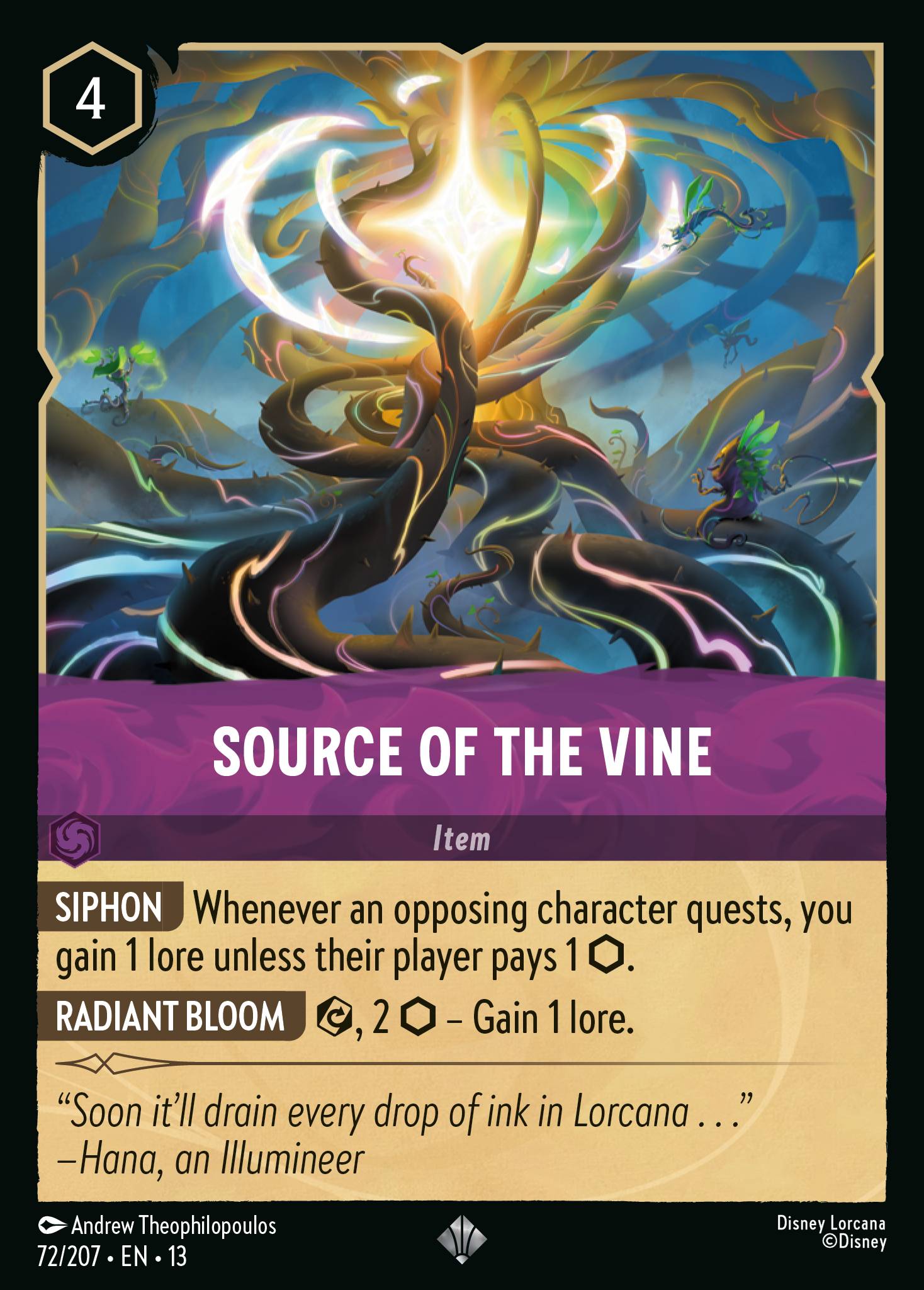 Source of the Vine Disney Lorcana card