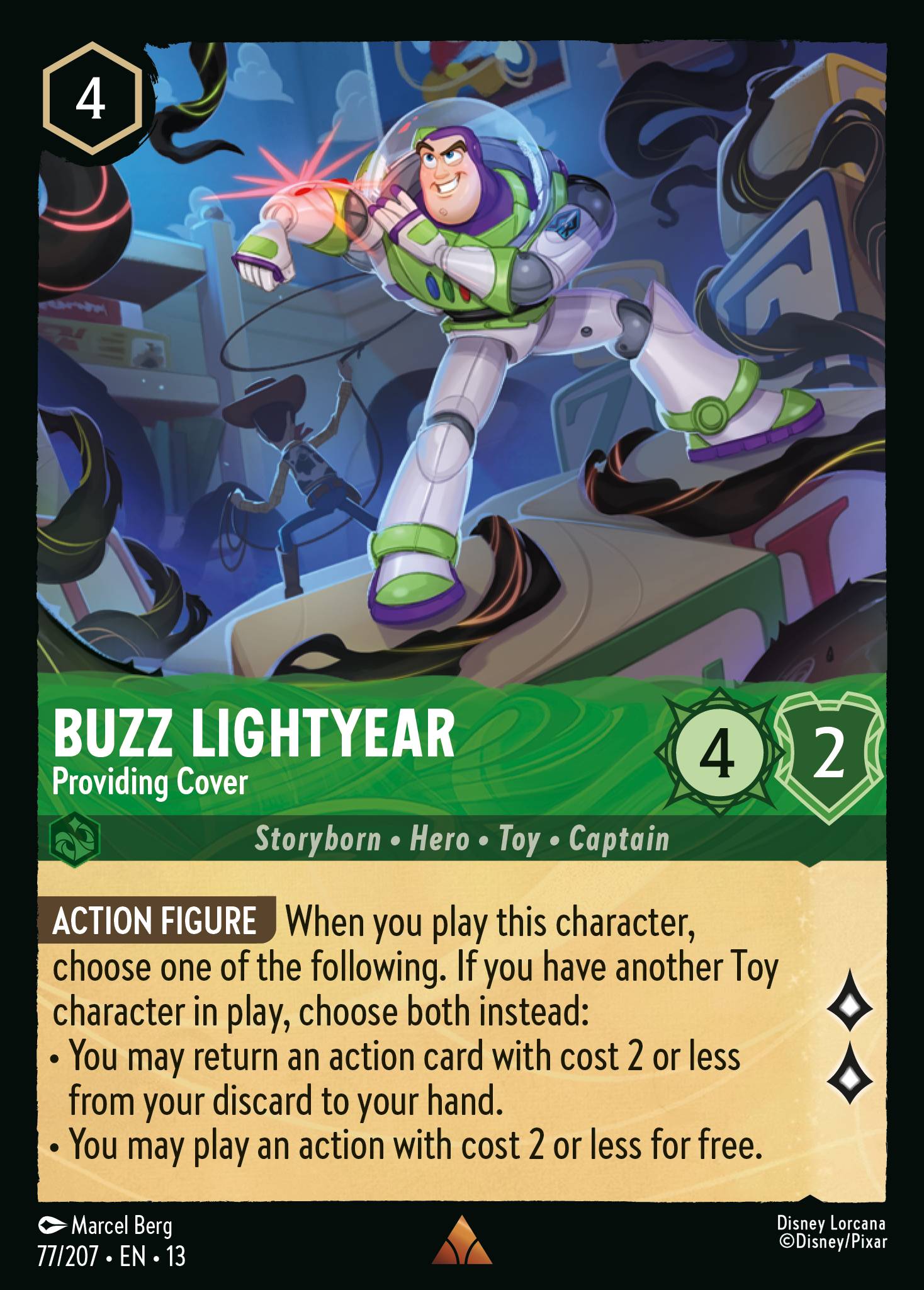 Buzz Lightyear — Providing Cover Disney Lorcana card
