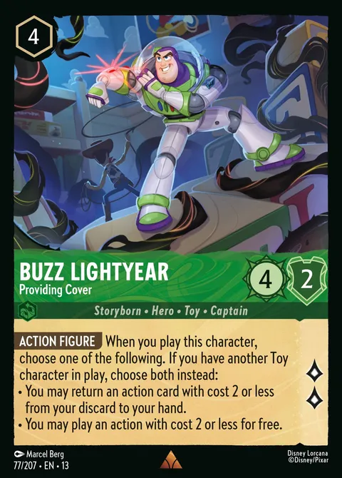 Buzz Lightyear — Providing Cover Disney Lorcana card