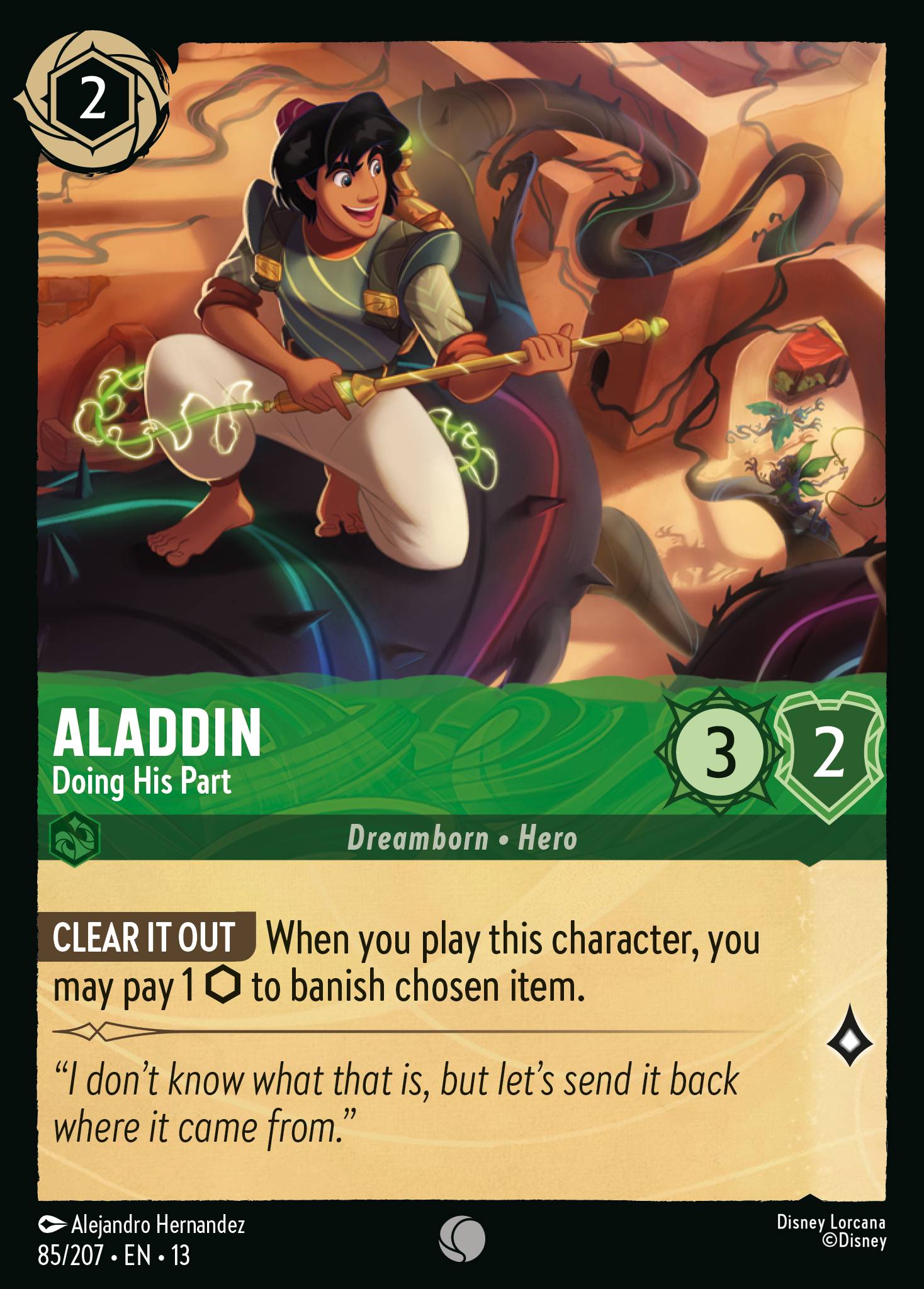 Aladdin — Doing His Part Disney Lorcana card
