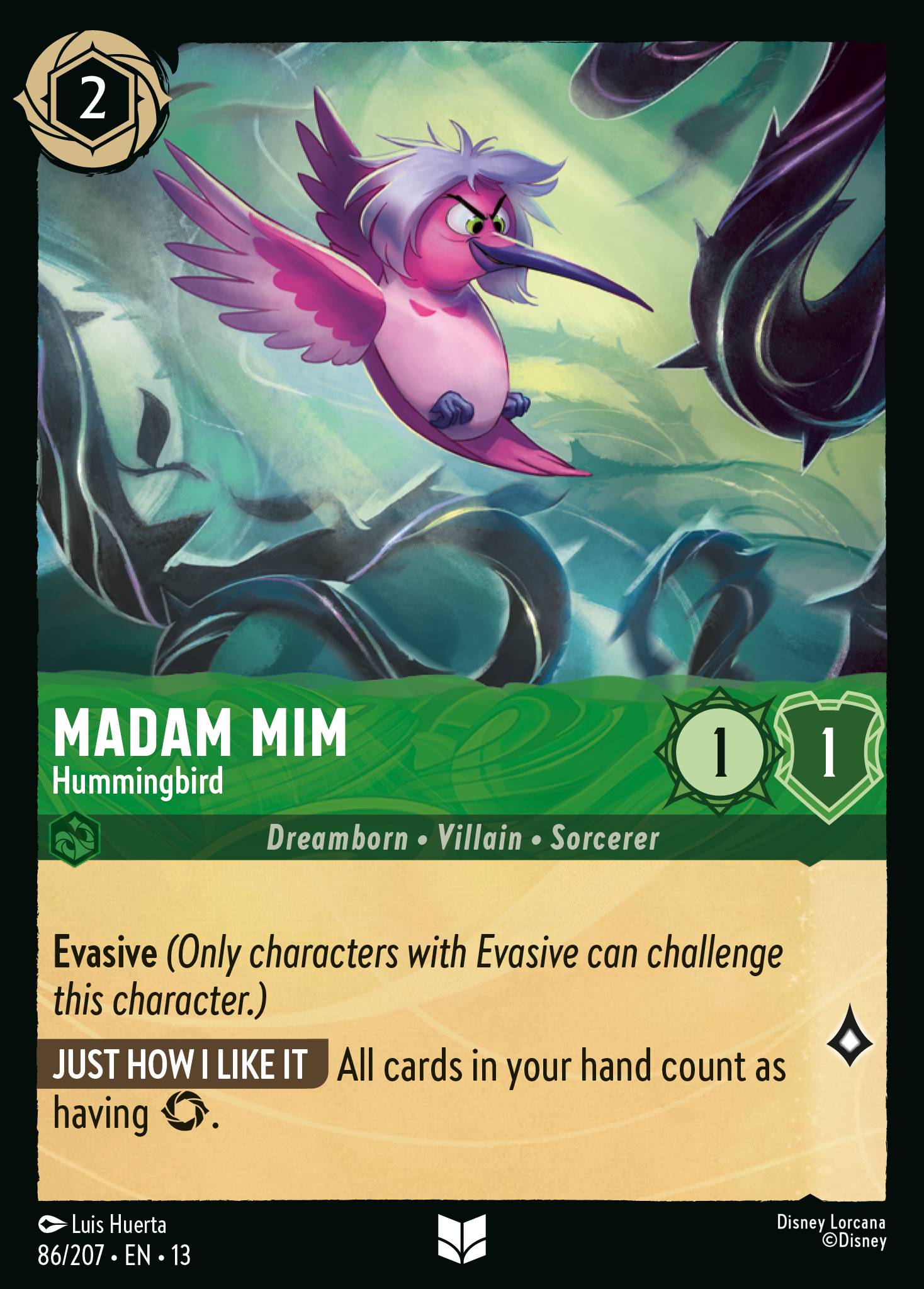 Madam Mim — Hummingbird Disney Lorcana card