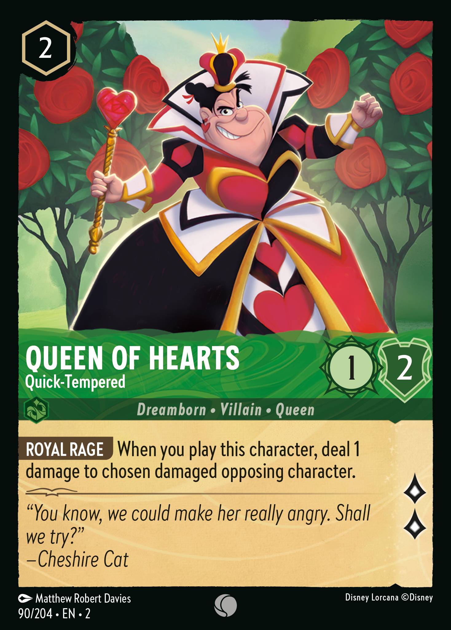 Queen of Hearts — Quick-Tempered Disney Lorcana card