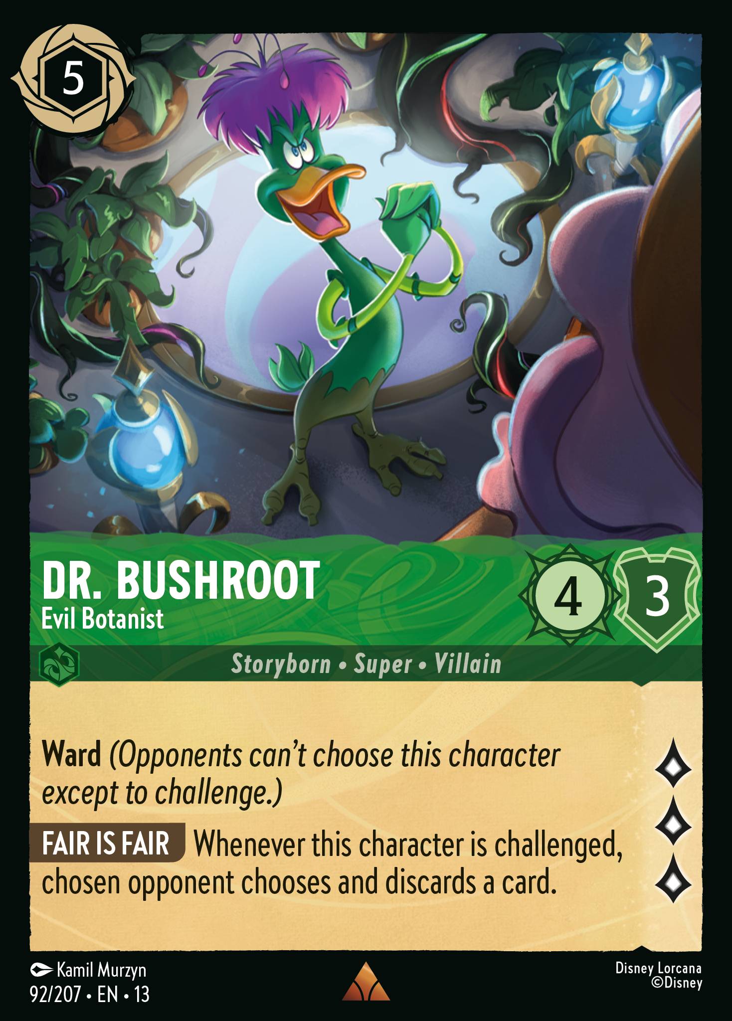 Dr. Bushroot — Evil Botanist Disney Lorcana card