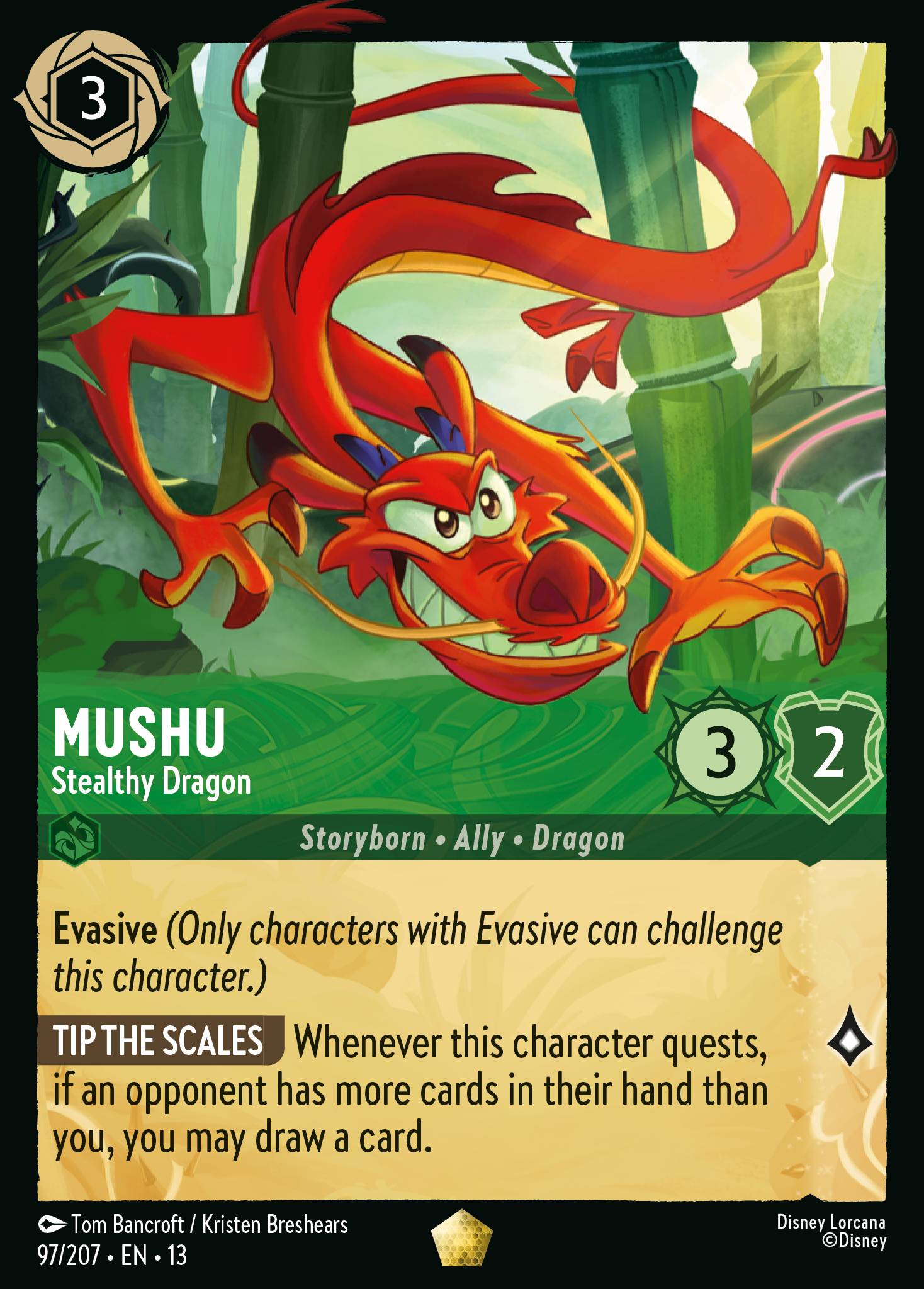 Mushu — Stealthy Dragon Disney Lorcana card