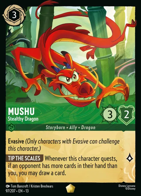 Mushu — Stealthy Dragon Disney Lorcana card