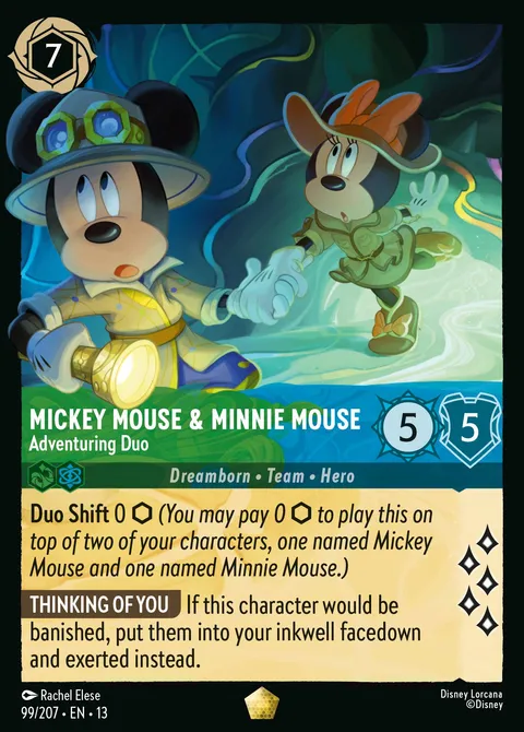 Mickey Mouse & Minnie Mouse — Adventuring Duo Disney Lorcana card