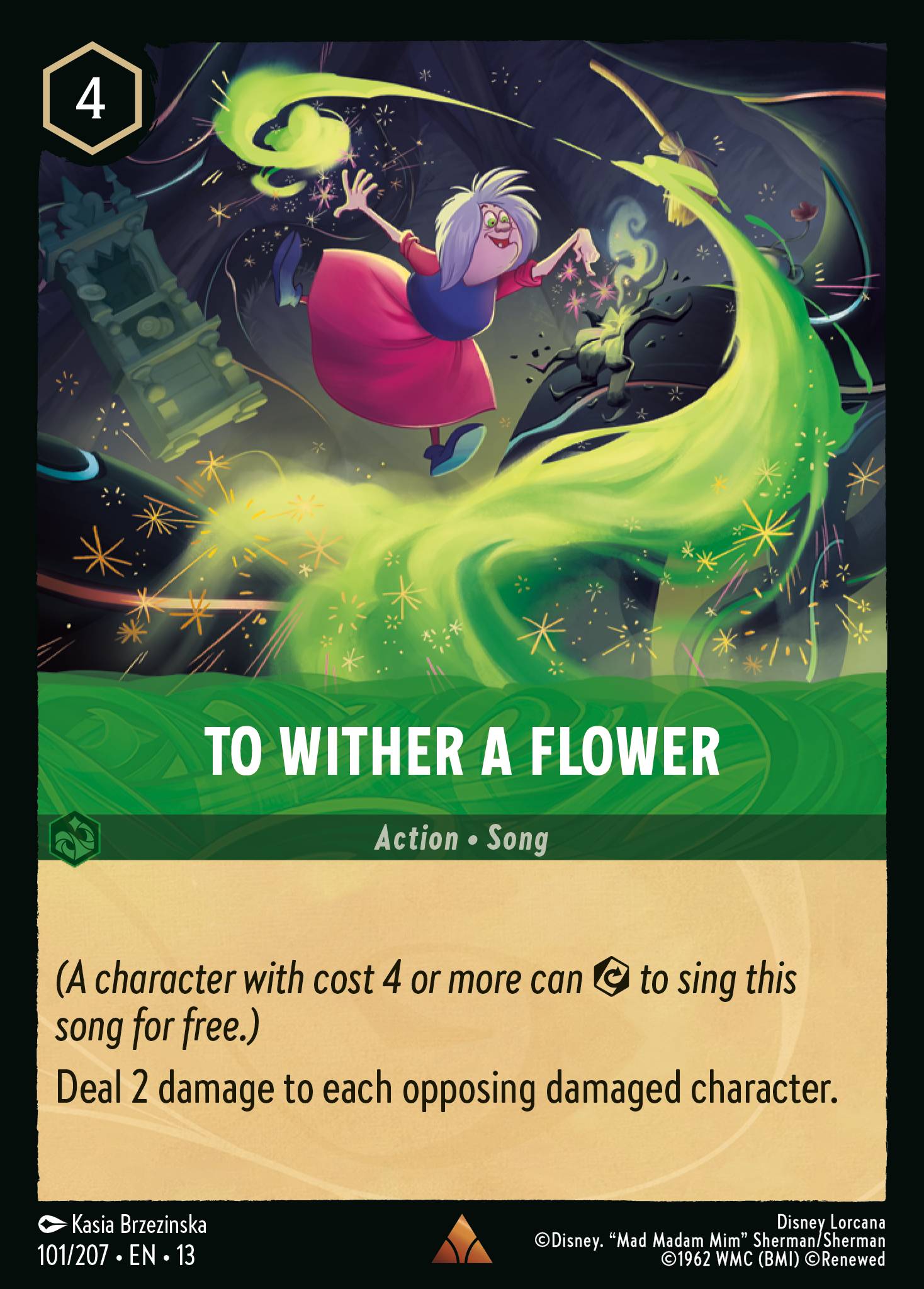 To Wither a Flower Disney Lorcana card