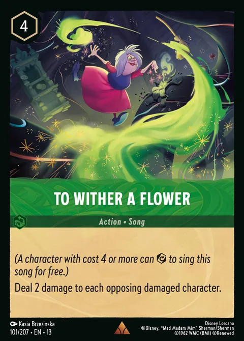 To Wither a Flower Disney Lorcana card