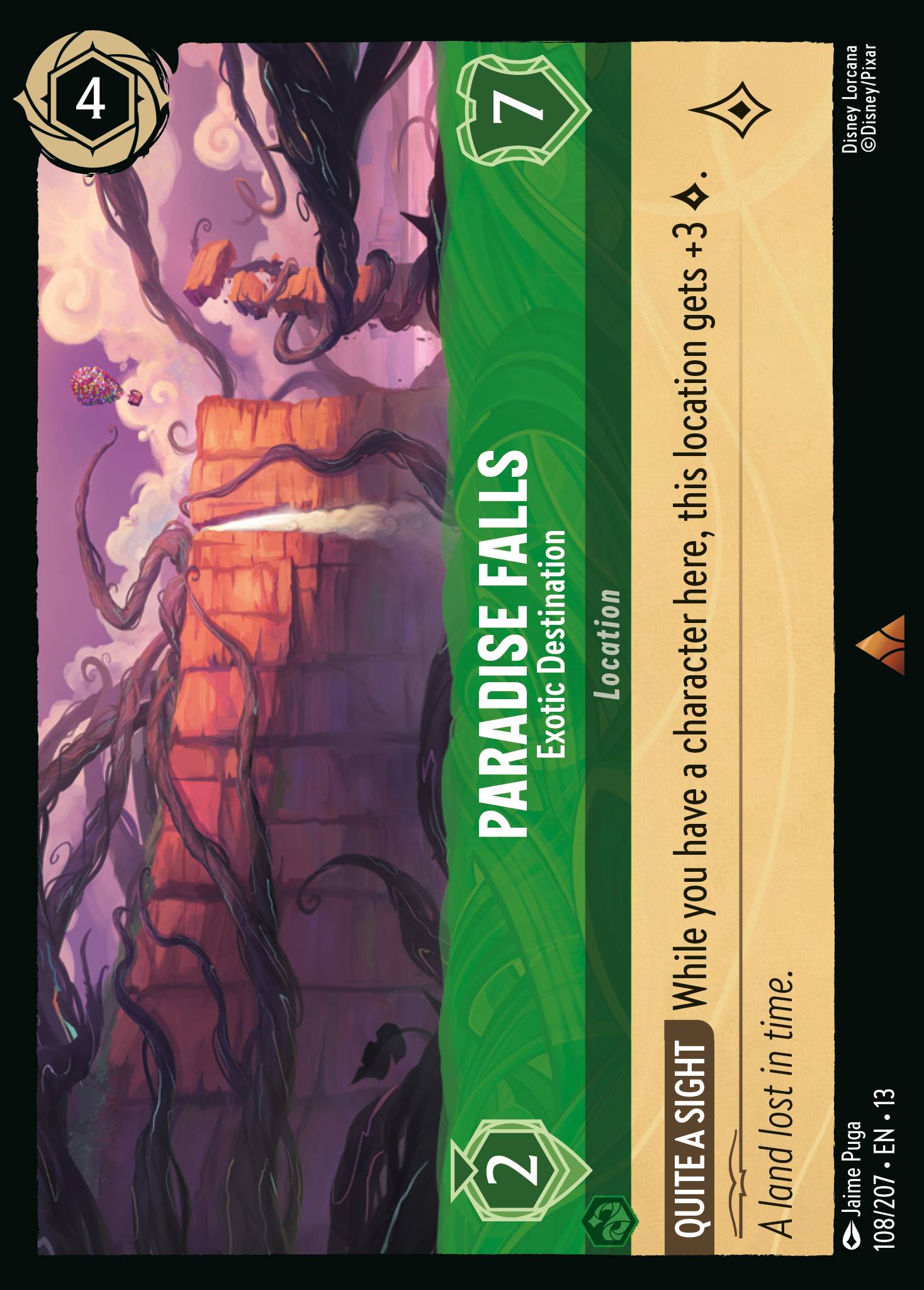 Paradise Falls — Exotic Destination Disney Lorcana card