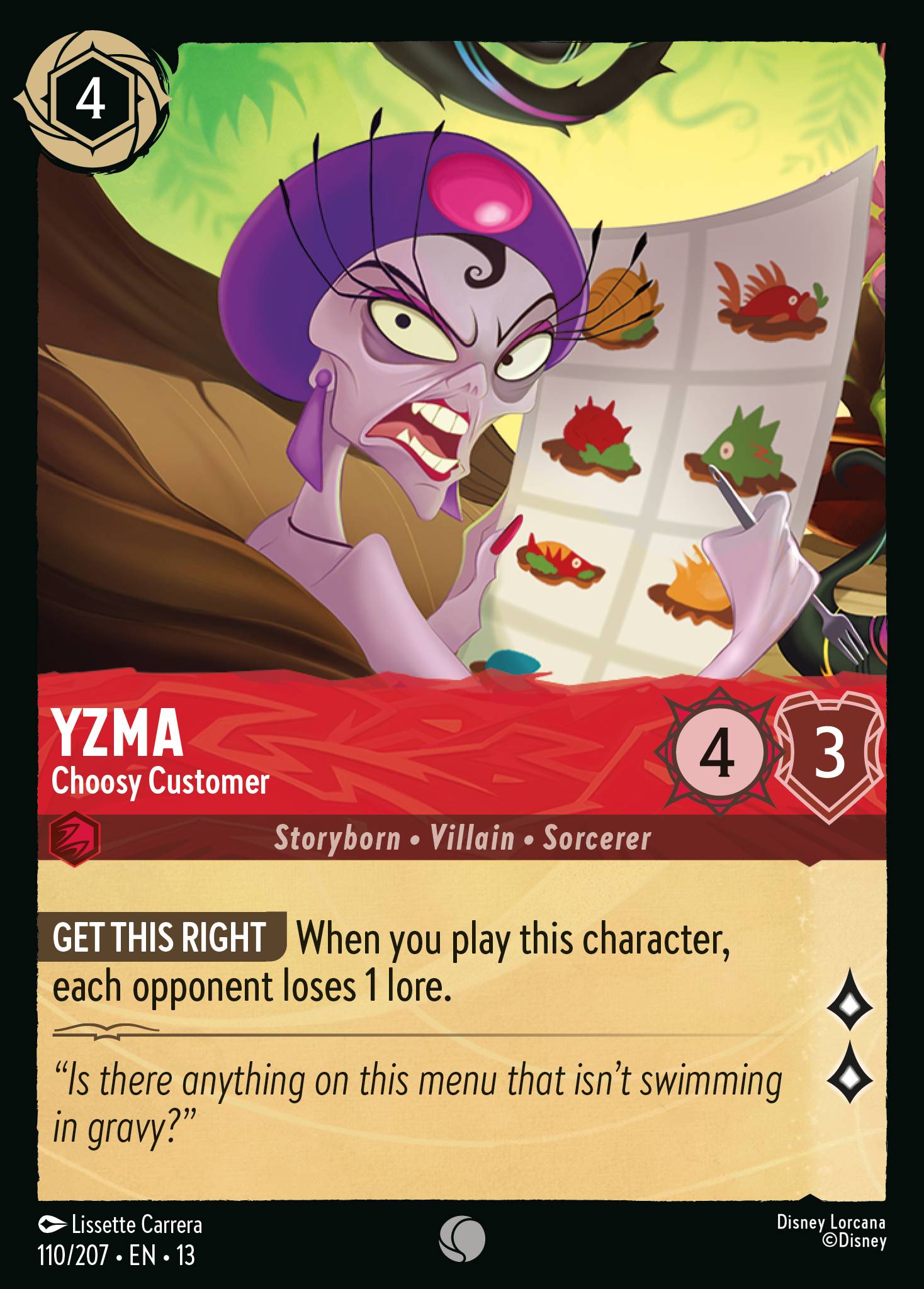 Yzma — Choosy Customer Disney Lorcana card