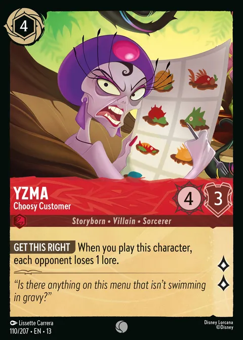 Yzma — Choosy Customer Disney Lorcana card