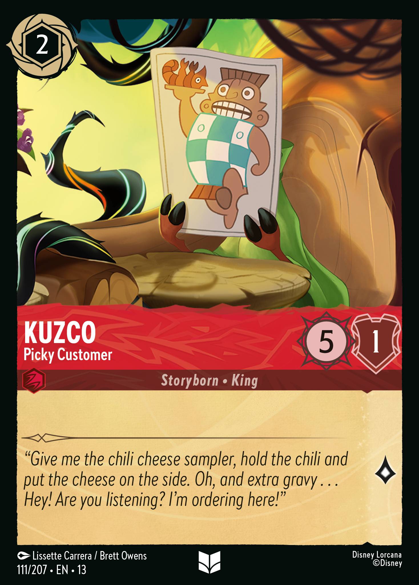 Kuzco — Picky Customer Disney Lorcana card