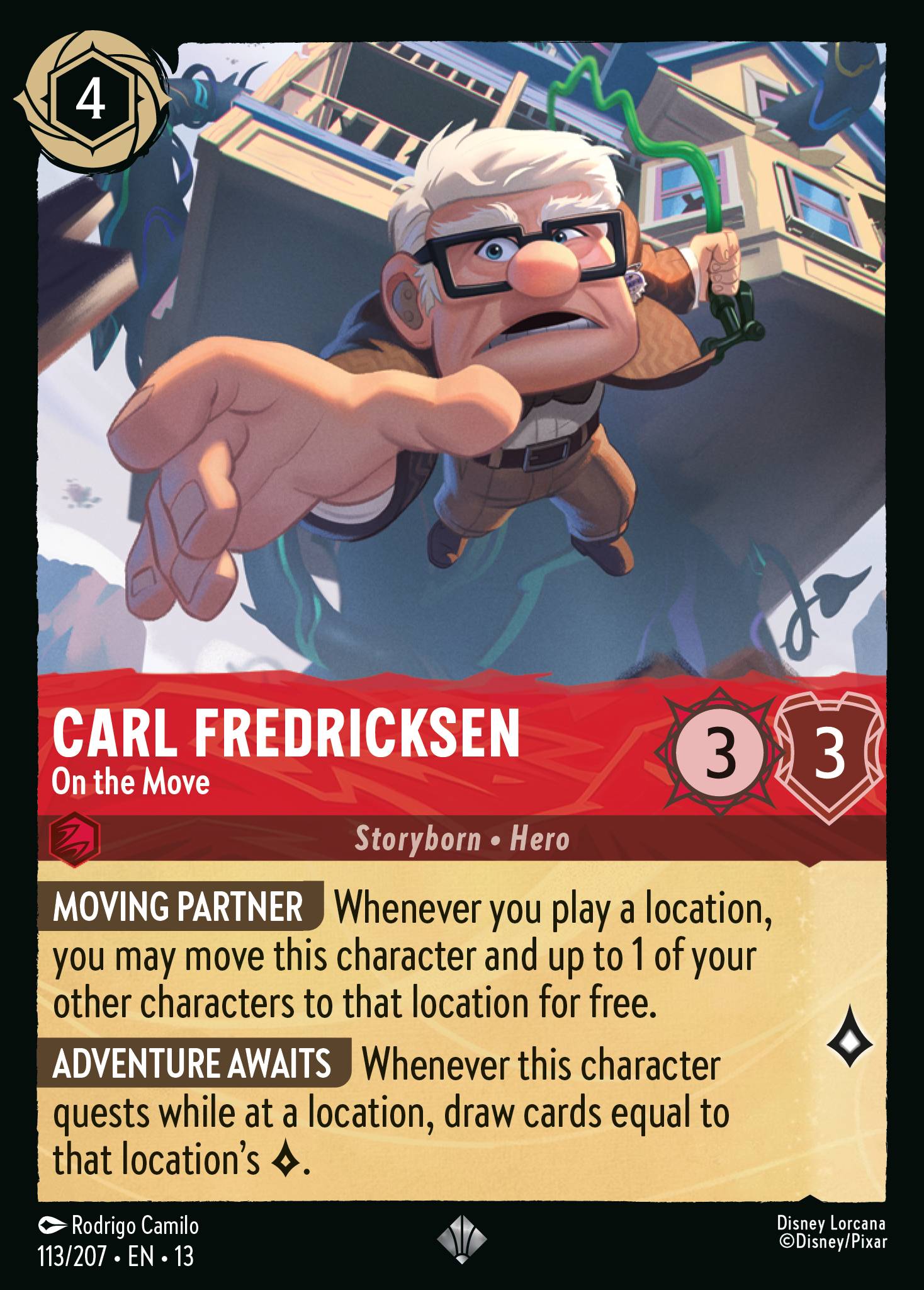 Carl Fredricksen — On the Move Disney Lorcana card