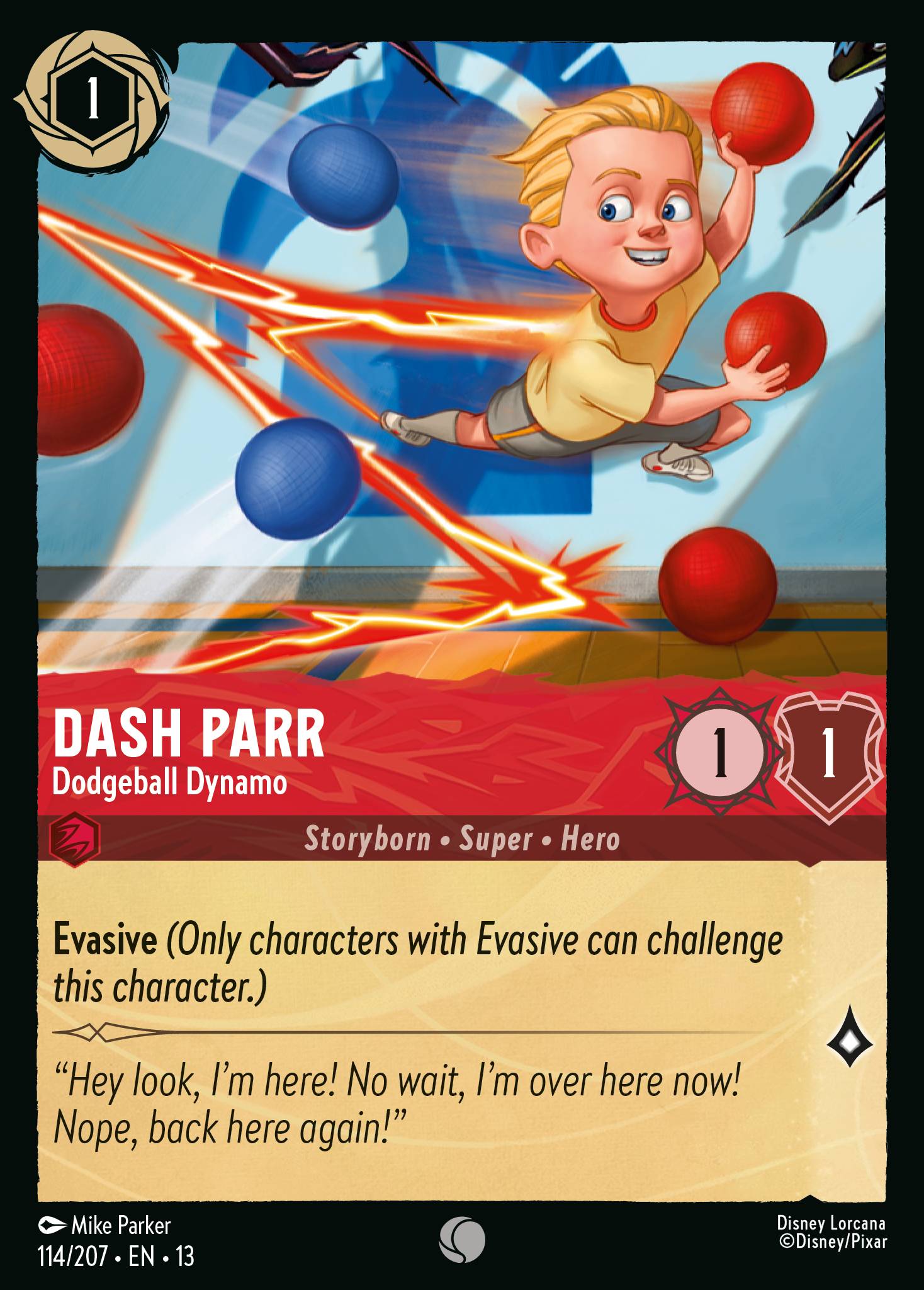Dash Parr — Dodgeball Dynamo Disney Lorcana card