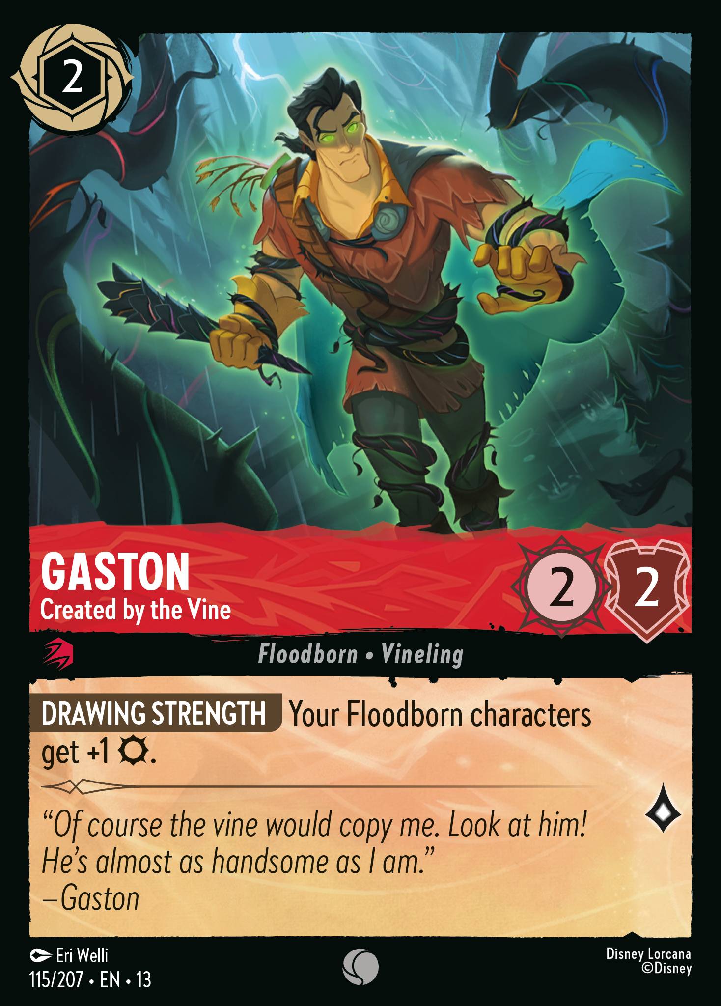Gaston — Created by the Vine Disney Lorcana card