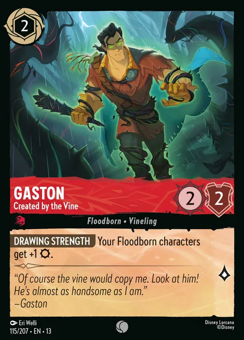 Gaston — Created by the Vine Disney Lorcana card