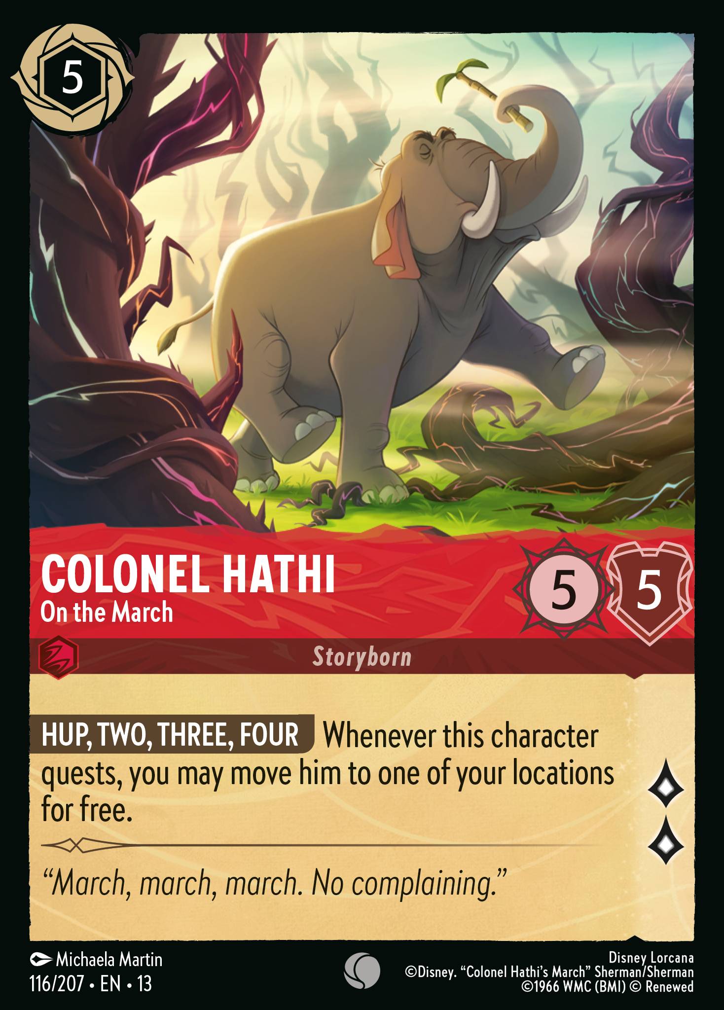 Colonel Hathi — On the March Disney Lorcana card