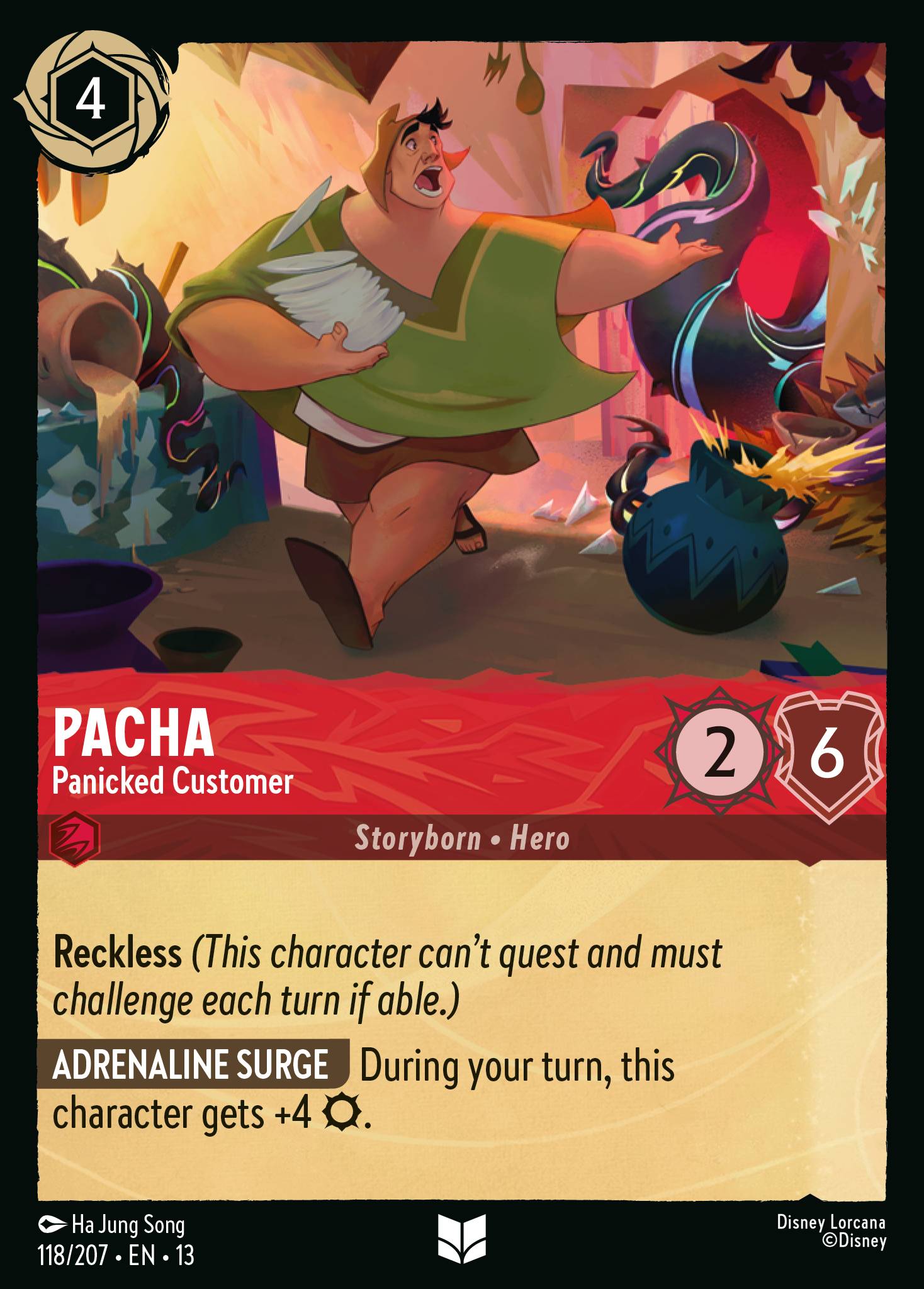 Pacha — Panicked Customer Disney Lorcana card