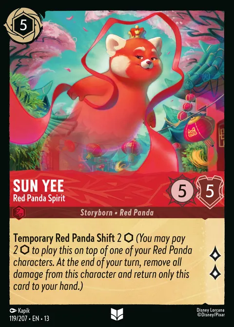 Sun Yee — Red Panda Spirit Disney Lorcana card