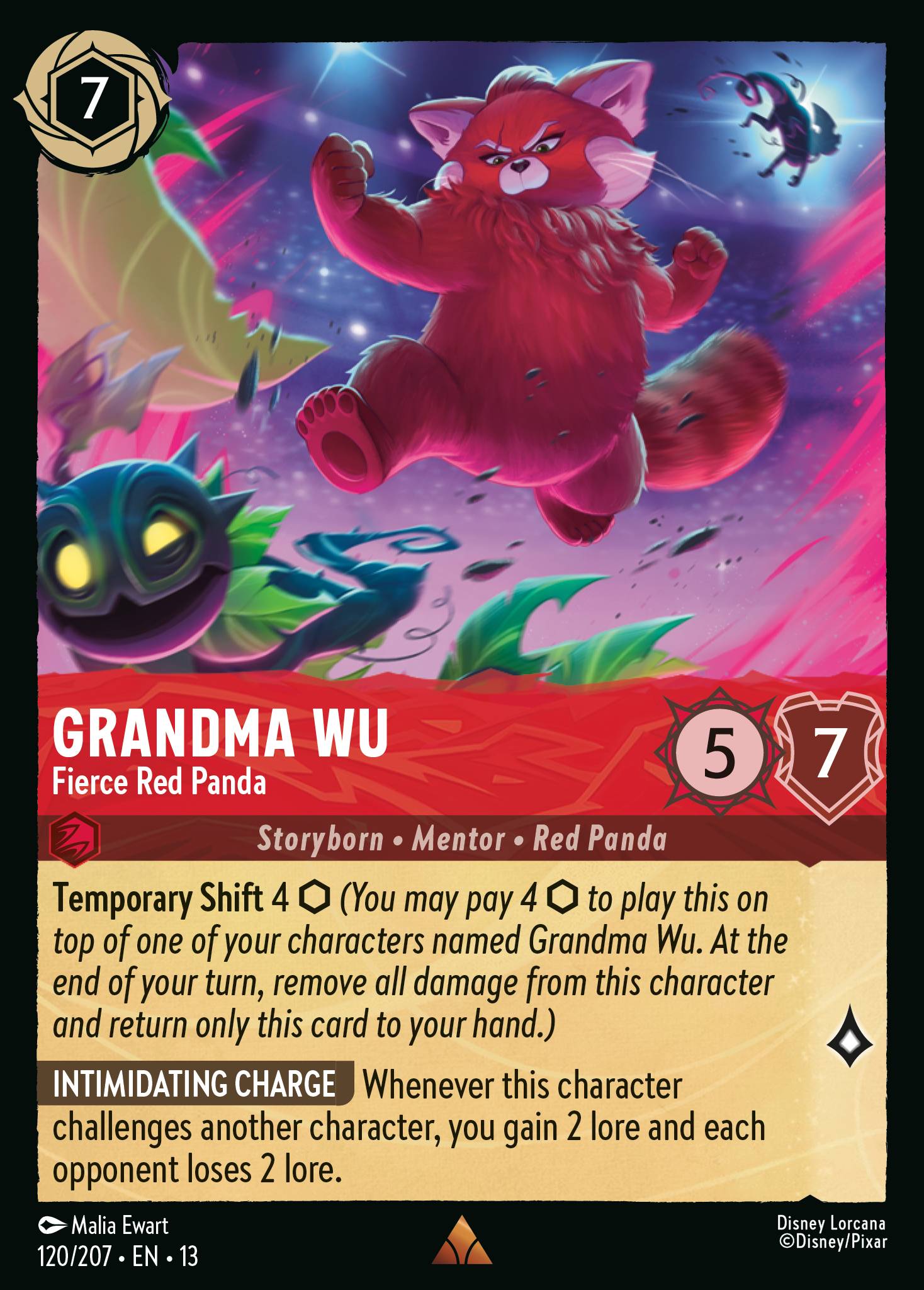 Grandma Wu — Fierce Red Panda Disney Lorcana card