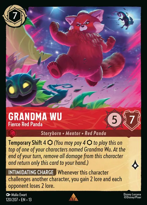 Grandma Wu — Fierce Red Panda Disney Lorcana card