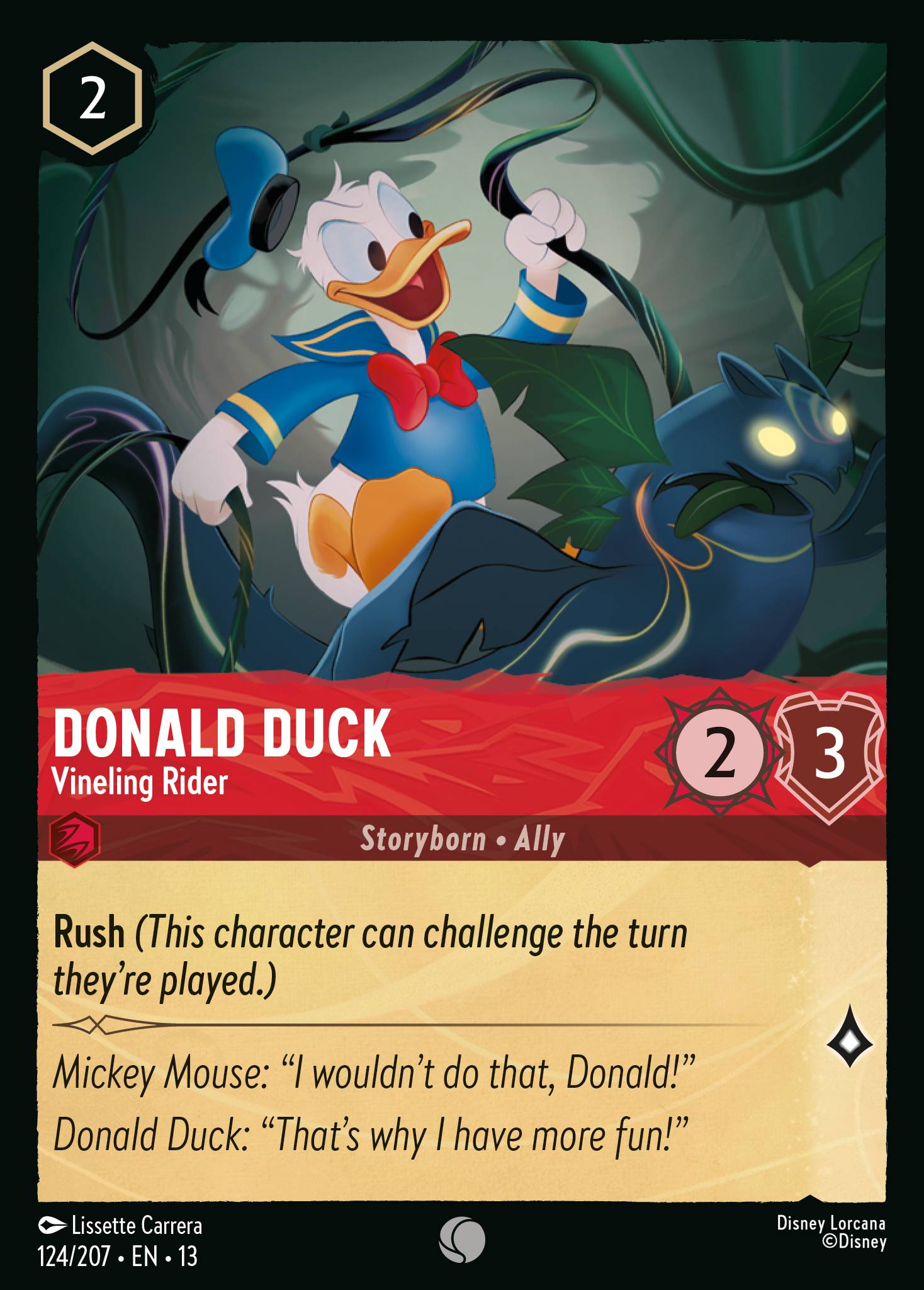 Donald Duck — Vineling Rider Disney Lorcana card