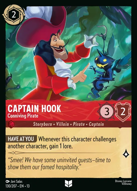 Captain Hook — Conniving Pirate Disney Lorcana card