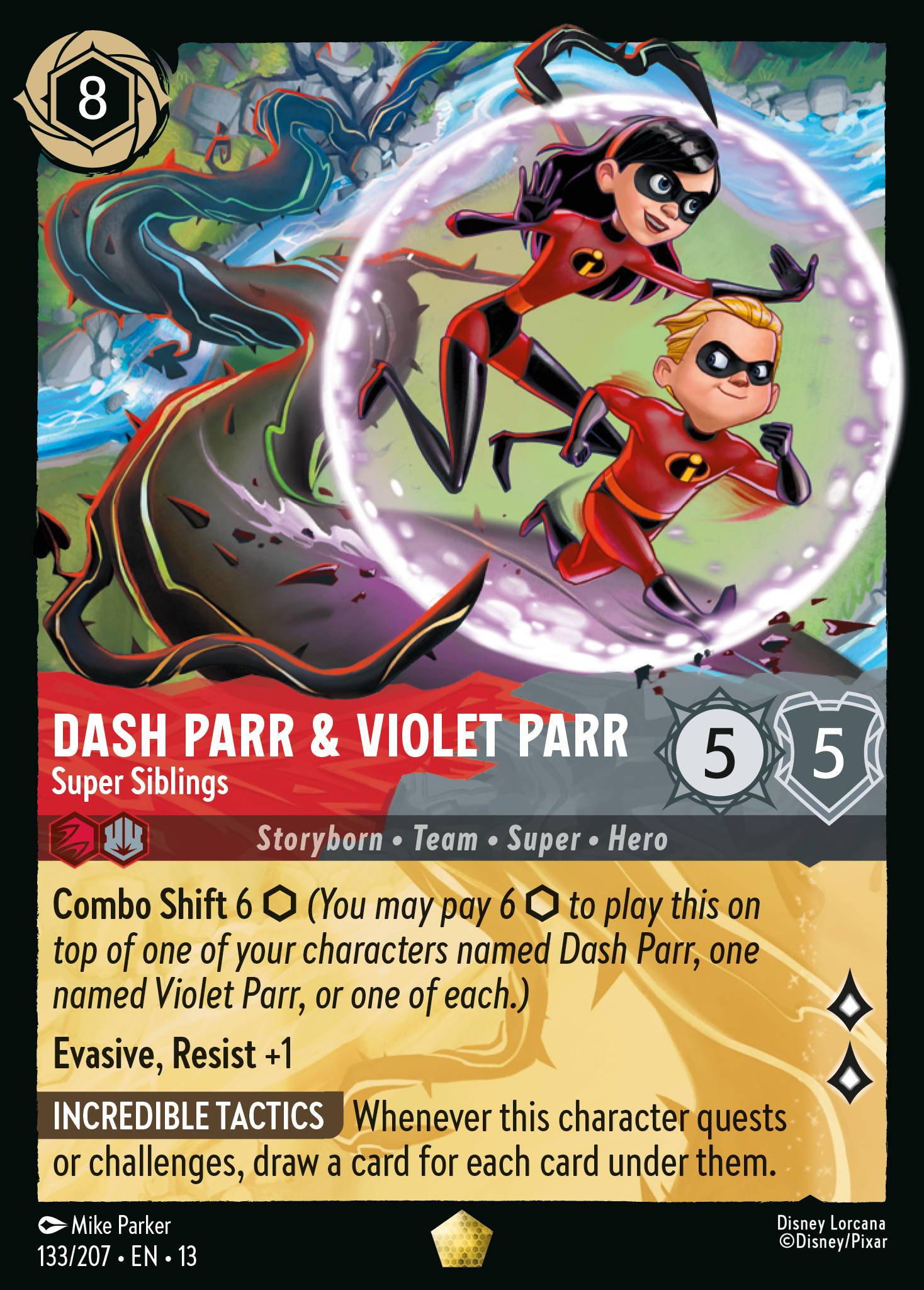 Dash Parr & Violet Parr — Super Siblings Disney Lorcana card