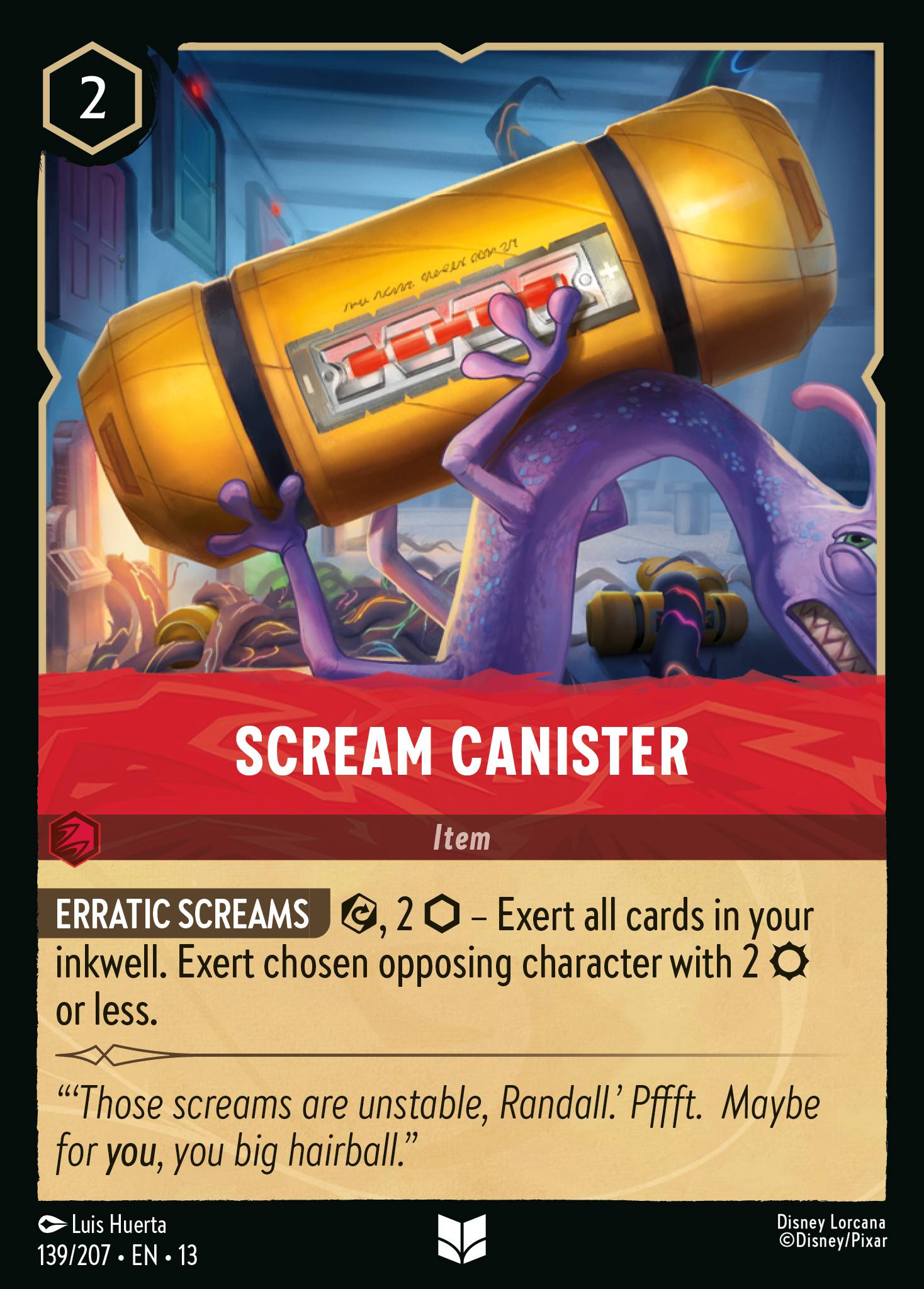 Scream Canister Disney Lorcana card