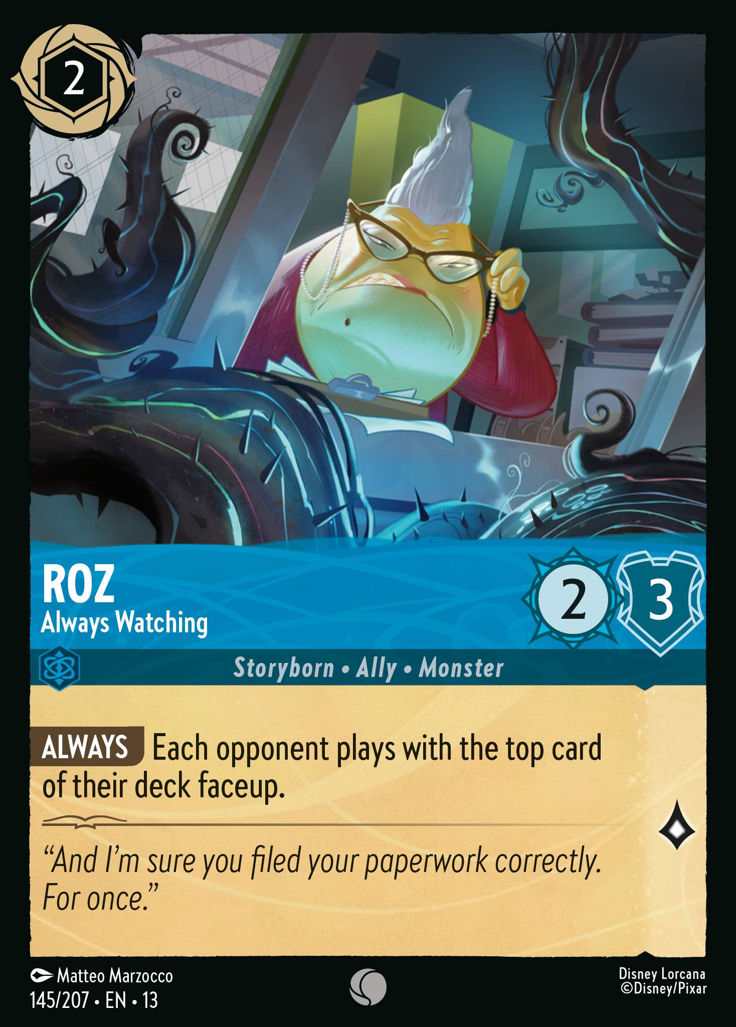 Roz — Always Watching Disney Lorcana card