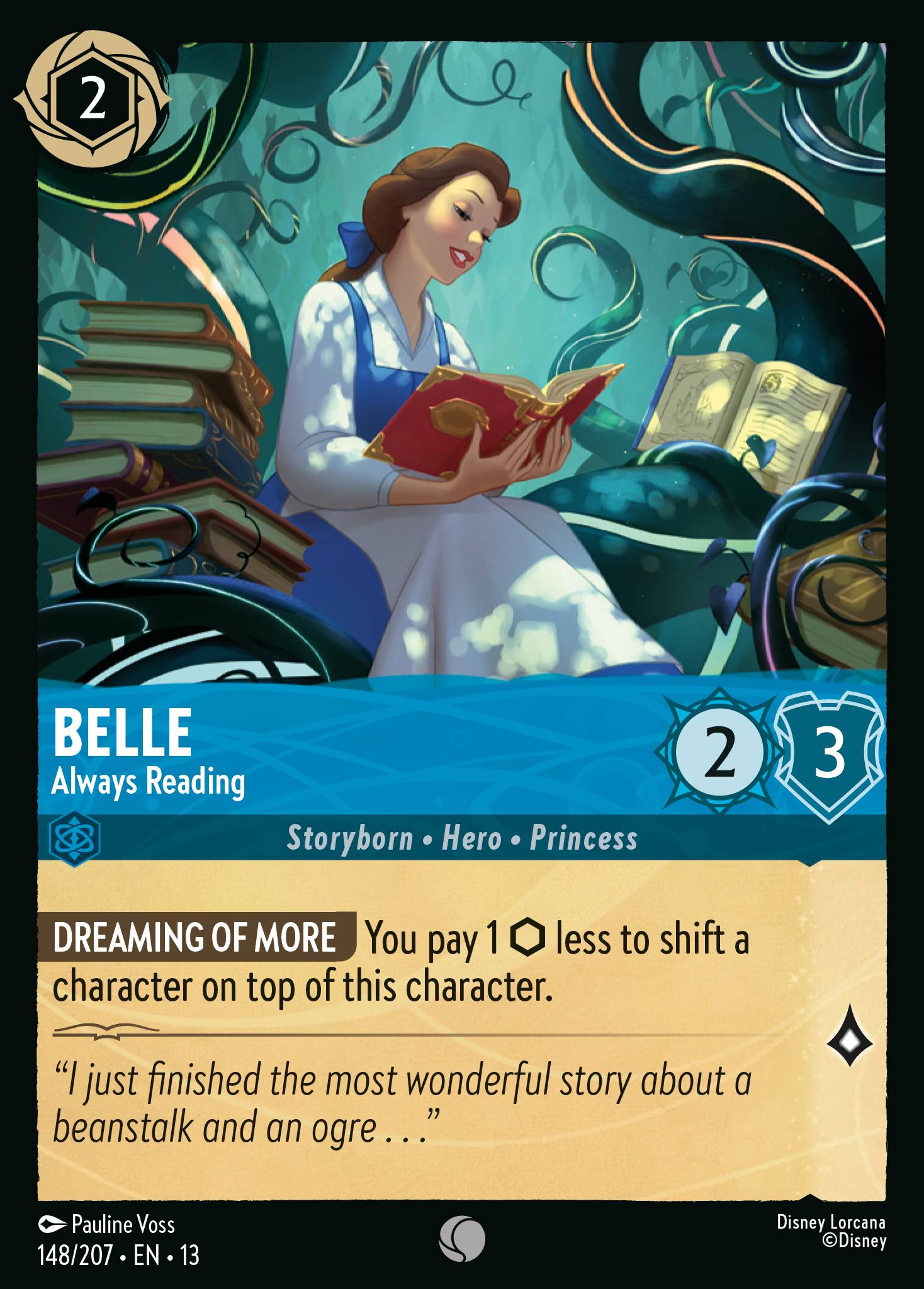 Belle — Always Reading Disney Lorcana card