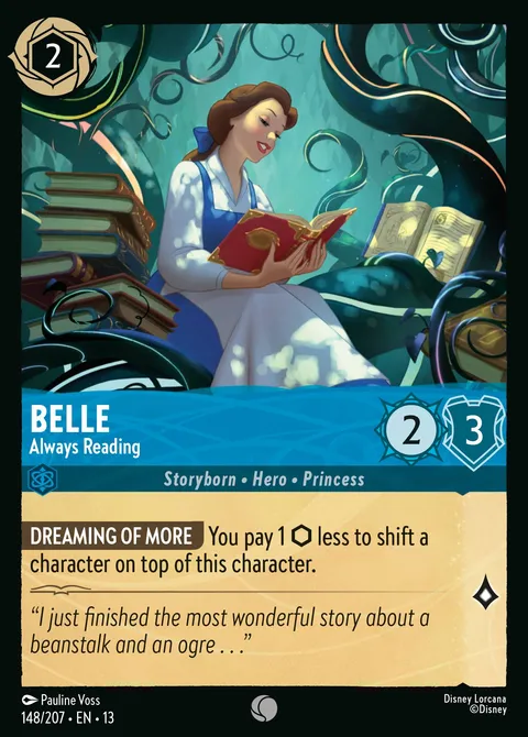 Belle — Always Reading Disney Lorcana card